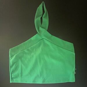 21 Saints Crop Top Women Large Green Tank Halter Y2K Coastal Western Basic Retro